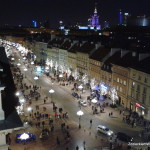 Krakowskie przedmieście z wieży widokowej przy kościele pw. św. Anny